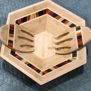 Baltique Marrakech Bamboo Salad bowl and serving forks